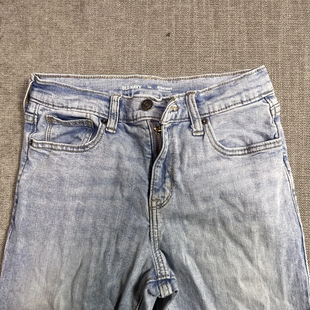 Old Navy Boys 14 Built In Flex Straight Jeans Blue Denim Light Wash Streetwear